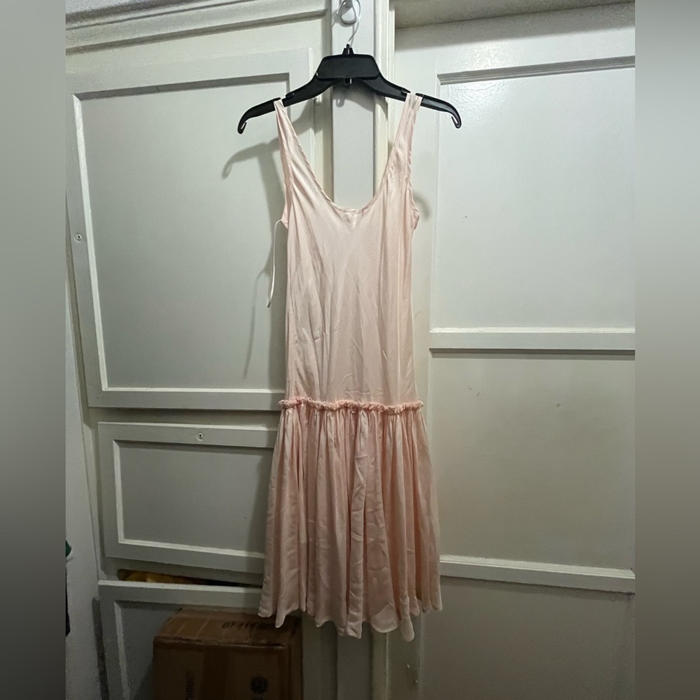 Cabbages & Roses silk pale pink drop waist dress size 10 - Picture 7 of 12